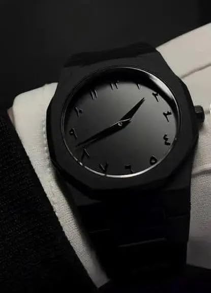🖤 Matte Black Arabic Numeral Luxury Wrist Watch ⌚ – Minimalist Stainless Steel Design