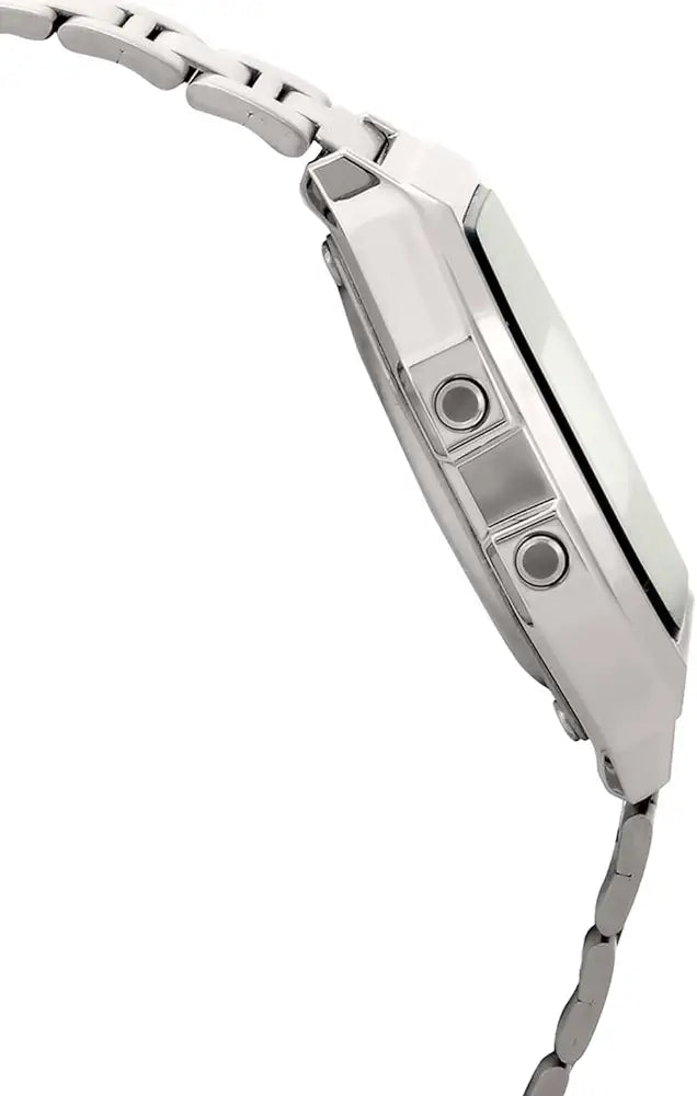 Retro Digital Watch – Stainless Steel, Water Resistant, Alarm, Chronograph